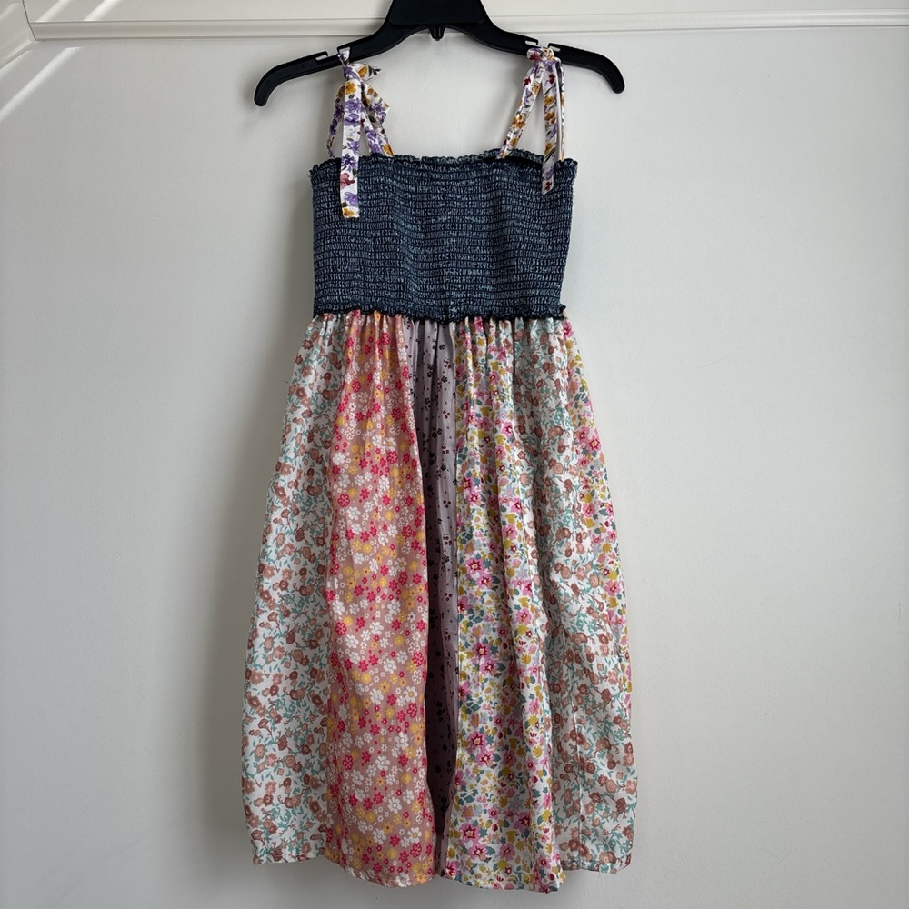 Young Threads Boho Patchwork Floral Smocked Mini … - image 3